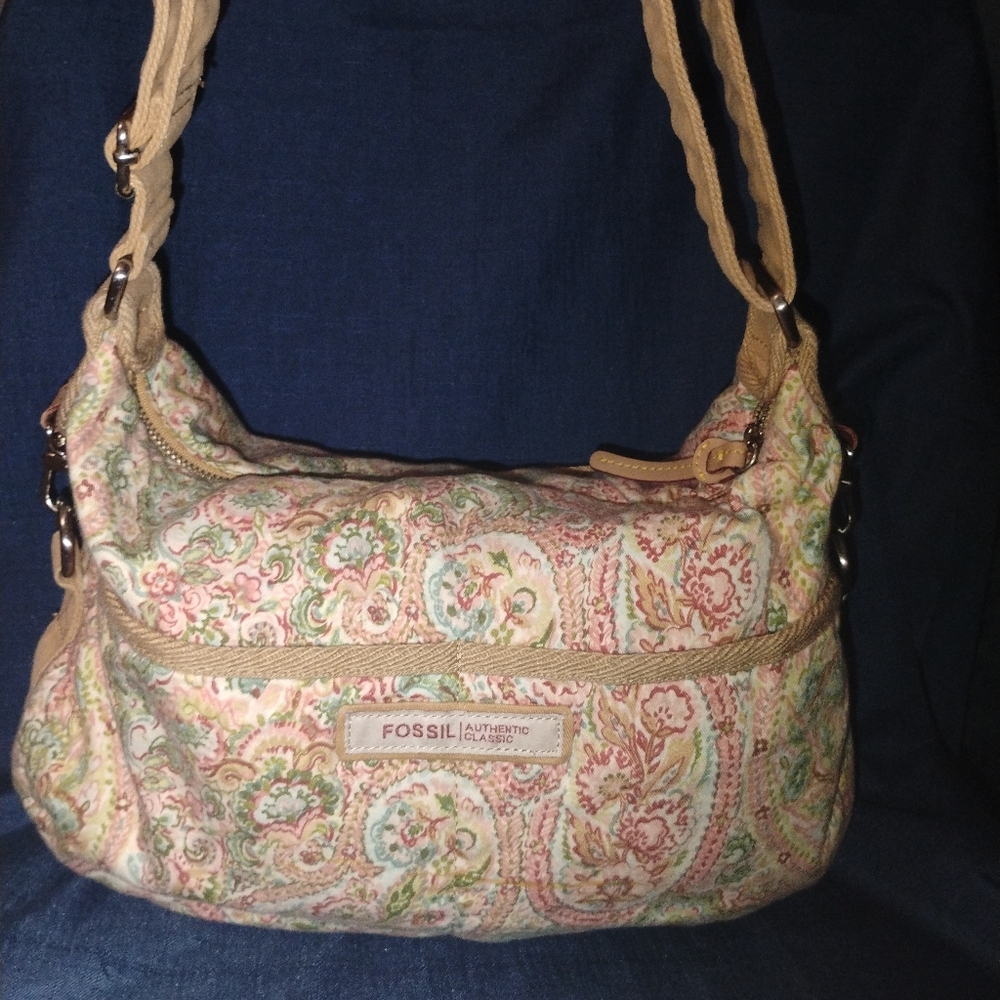 Vintage Fossil Authentic Classic Crossbody Purse Floral Handbag